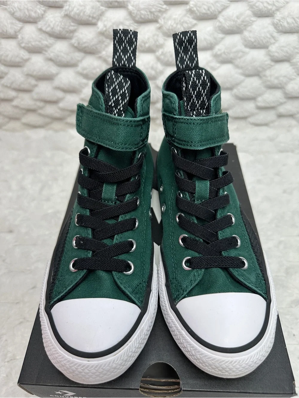 Converse Green High Top Slip-On Sneakers with Black Accents